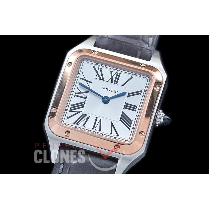 CAR-SD-206 F1-F 2019 Santos-Dumont Ladies SS/RG/LE White Swiss Quartz 