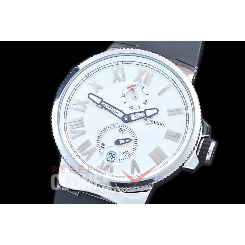 UNMM-126 Maxi Marine SS/RU White New Style Roman Asian PR Movt 