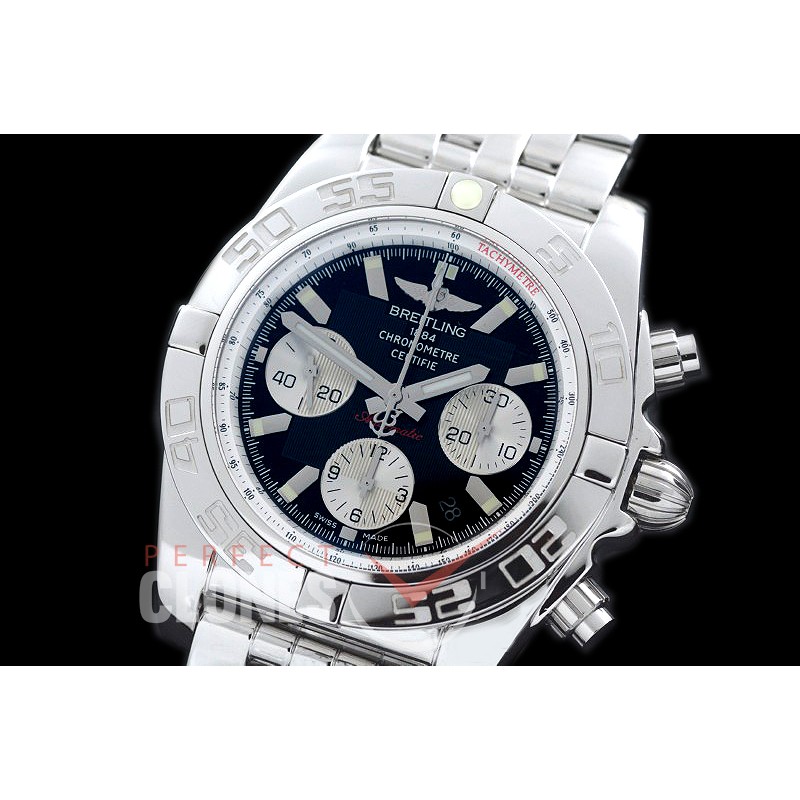 0 BLB01-00052 GF Chronomat B01 Chronograph SS/SS Black A-7750