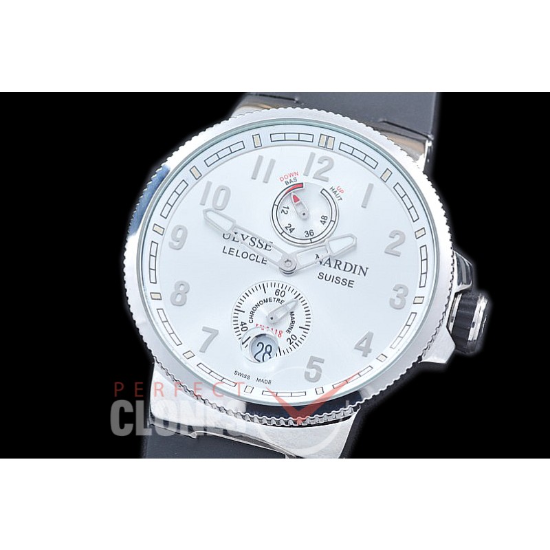 UNMM-111 Maxi Marine SS/RU White Numeral Asian PR Movt 