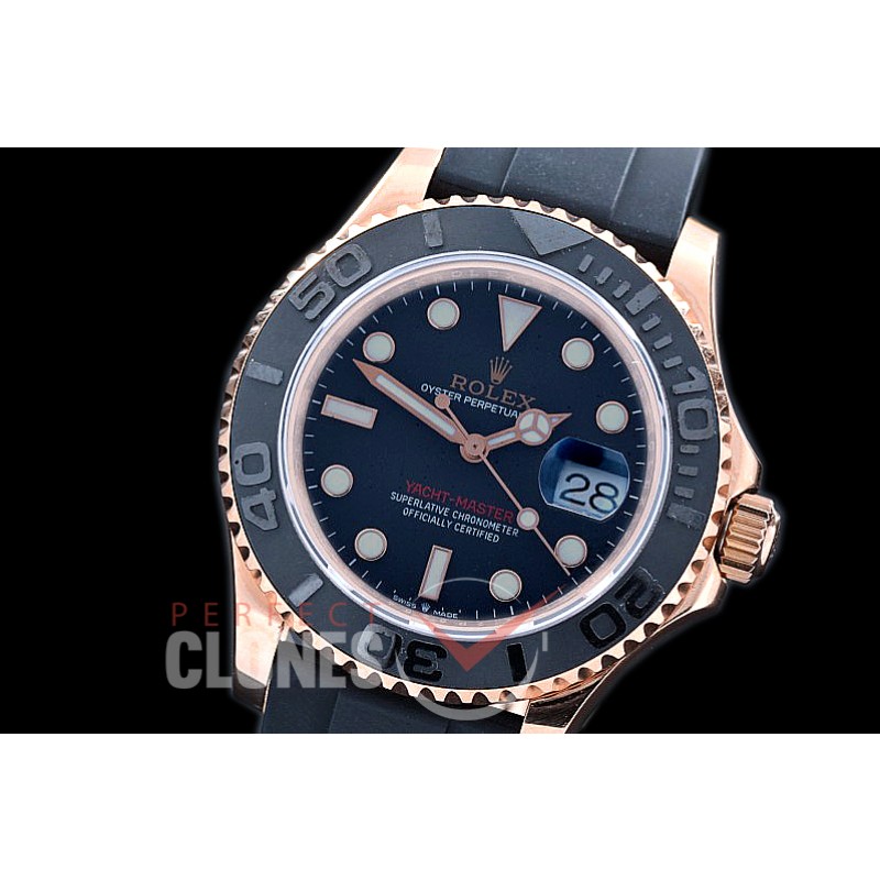 0 0 0 0 0 RYMENR00901 GMF 126655 Yachtmaster Everose Men RG/RU Black SH 3235