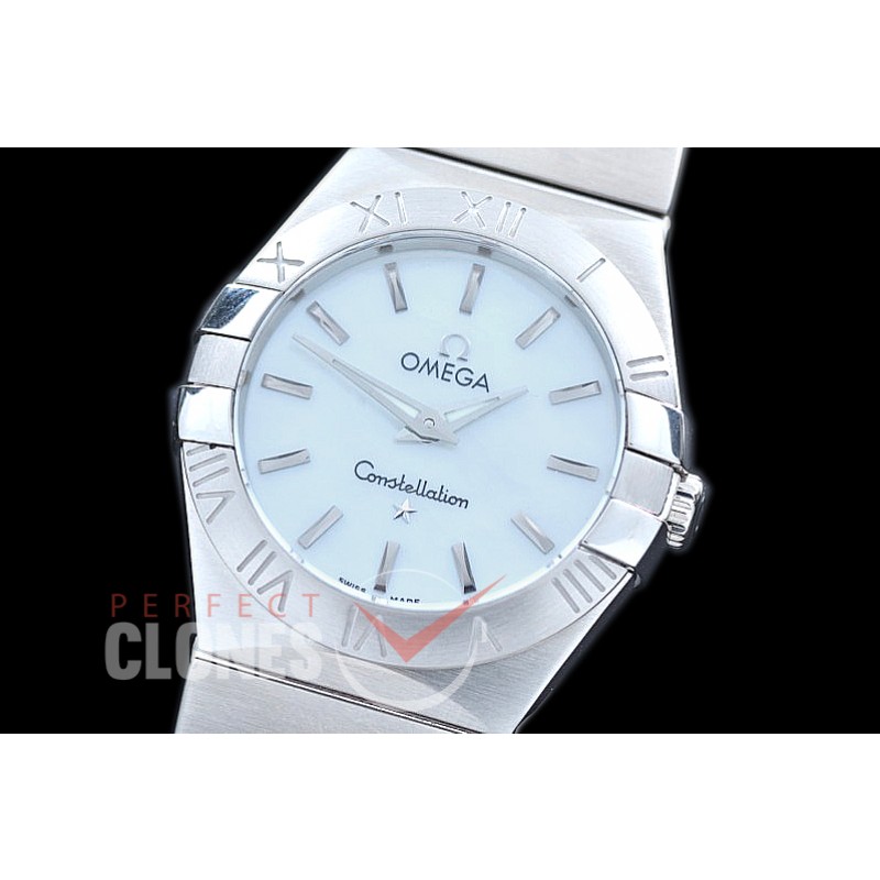 0 OMCON-28-101 Constellation Manhattan Quartz 28mm SS/SS White Sticks Swiss Quartz
