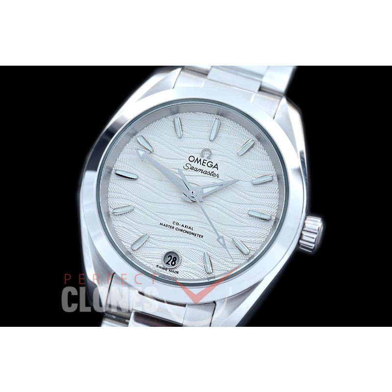 OMAT34-001 XF/VSF 34.5 Ladies Aqua Terra Date Automtaic SS/SS White Sticks A-2824/Mod 8800