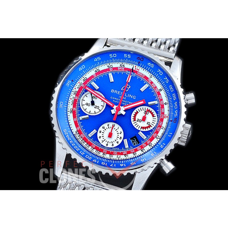 BLNV-AE-103 Navitimer 1 Airline Edition Chronograph SS/ME Blue Pam Am A-7750 