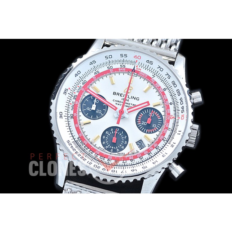 BLNV-AE-101B Navitimer 1 Airline Edition Chronograph SS/ME White TWA A-7750 