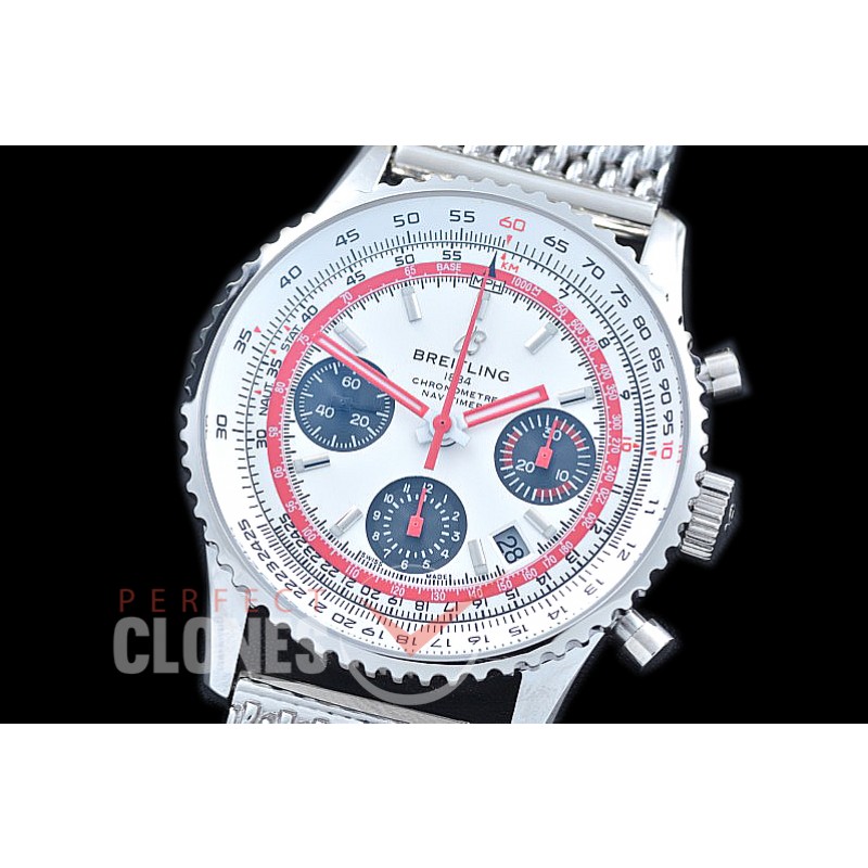 BLNV-AE-101A Navitimer 1 Airline Edition Chronograph SS/ME White TWA A-7750 