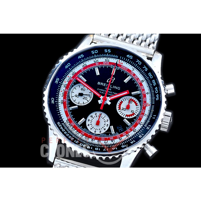 BLNV-AE-102 Navitimer 1 Airline Edition Chronograph SS/ME Black Swiss Air A-7750 