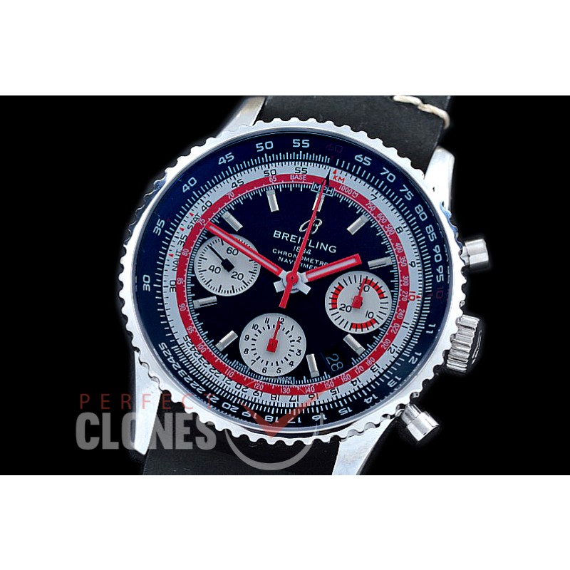 BLNV-AE-102L Navitimer 1 Airline Edition Chronograph SS/LE Black Swiss Air A-7750