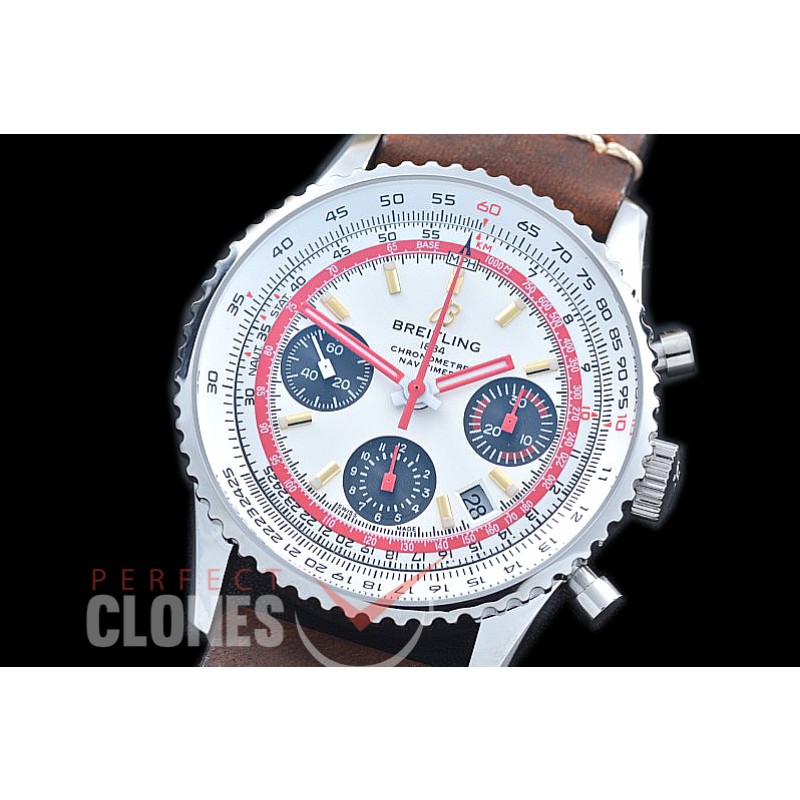 BLNV-AE-101BL Navitimer 1 Airline Edition Chronograph SS/LE White TWA A-775