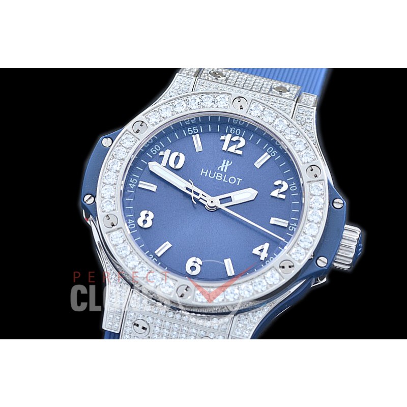 0 0 HB38-0503D1 Big Bang Ladies 38mm SS/DIAM/LE Blue Jap OS 20 Quartz 