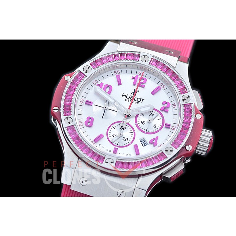 0 0 HB38-0015 Big Bang Ladies Tutti Frutti Chrono SS/SQRB/LE White/Dark Purple Jap OS 20 Quartz 