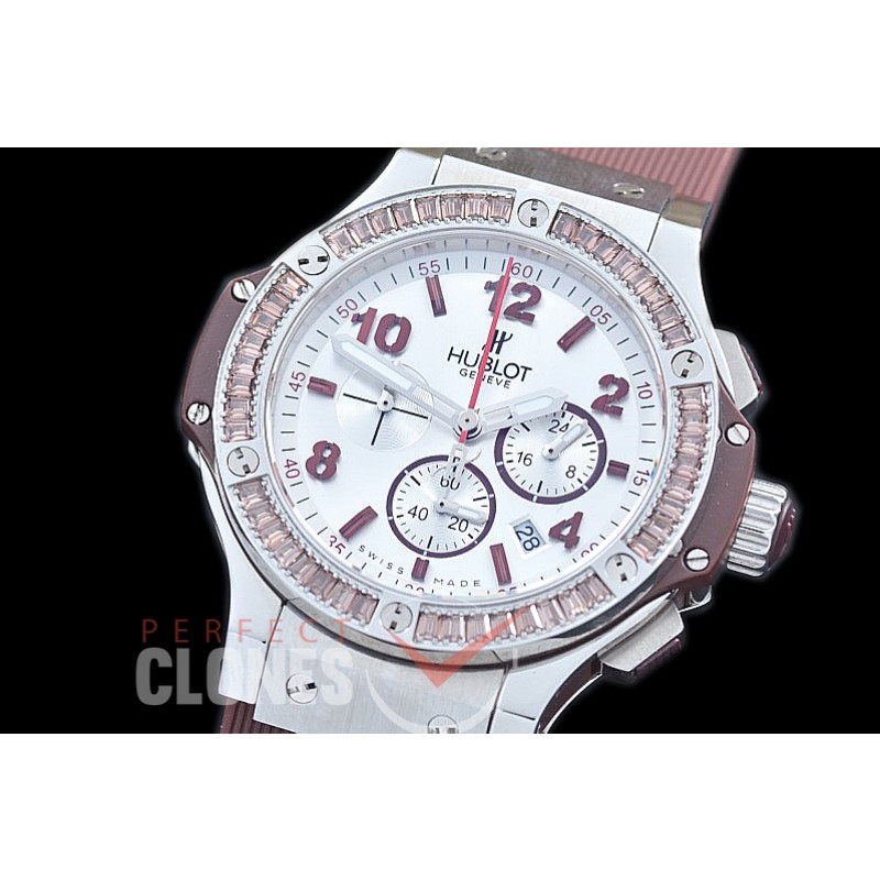 0 0 HB38-0016 Big Bang Ladies Tutti Frutti Chrono SS/SQRB/LE White/Brown Jap OS 20 Quartz 