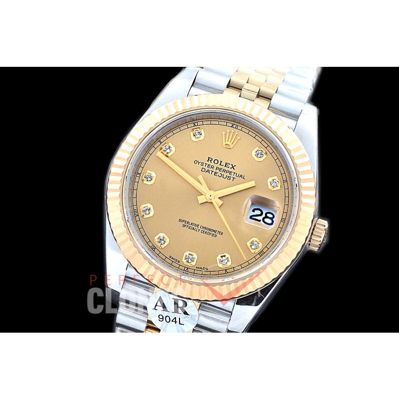 0 0 R41DJT-965 JF/ARF 904L Steel 126333 Jubilee SS/YG Champagne Gold Diam Asian 2824/3235 Mod