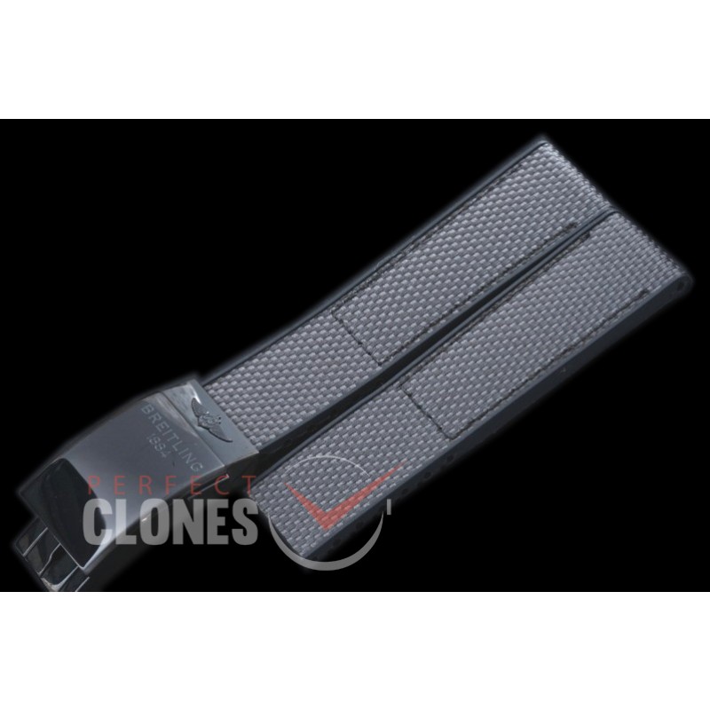 0 0 BLA00121 Nylon/Rubber Strap Black W/Deployant - For 22mm Lug Width Watches