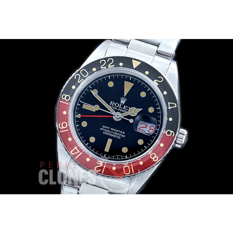 RLGV-50-103A Vintage 50s GMT Master 6542 SS/SS Black / Black-Red Bez A-2836