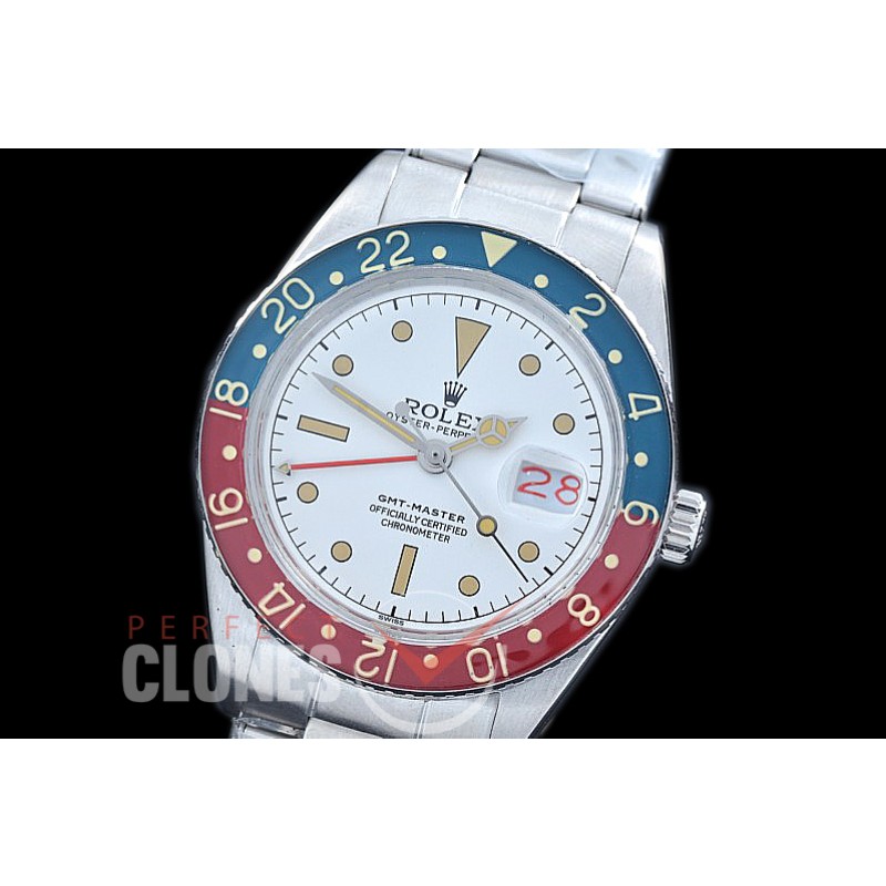 RLGV-50-102 Vintage 50s GMT Master 6542 SS/SS White / Blue-Red Bez A-2836