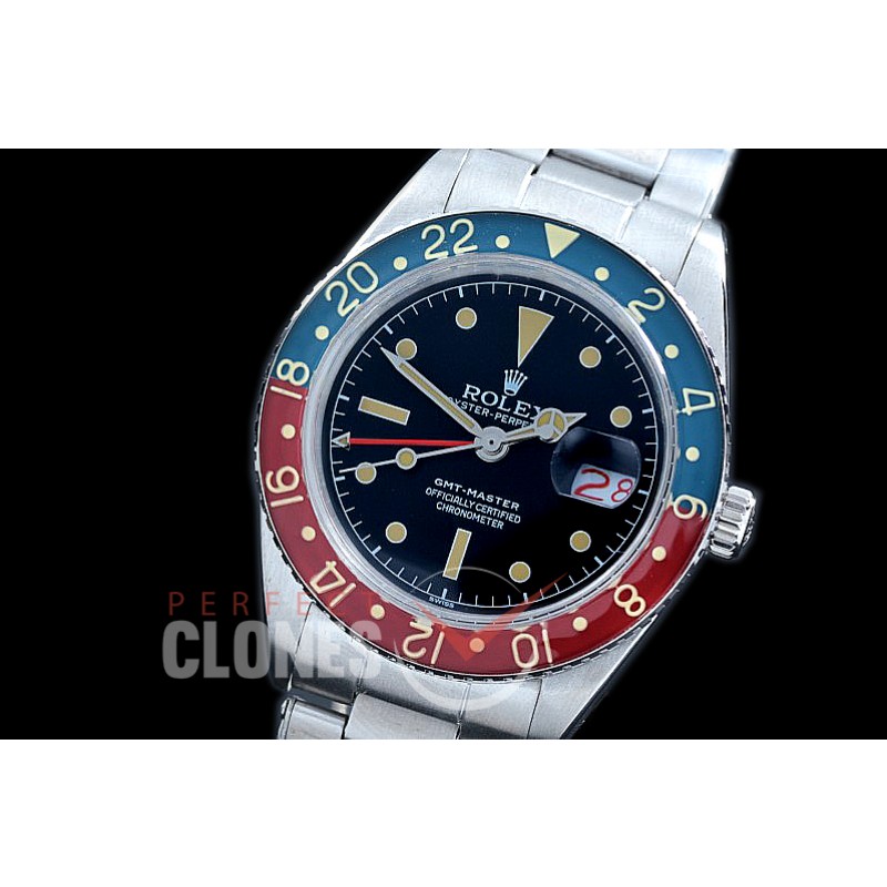 RLGV-50-104A Vintage 50s GMT Master 6542 SS/SS Black / Blue-Red Bez A-2836