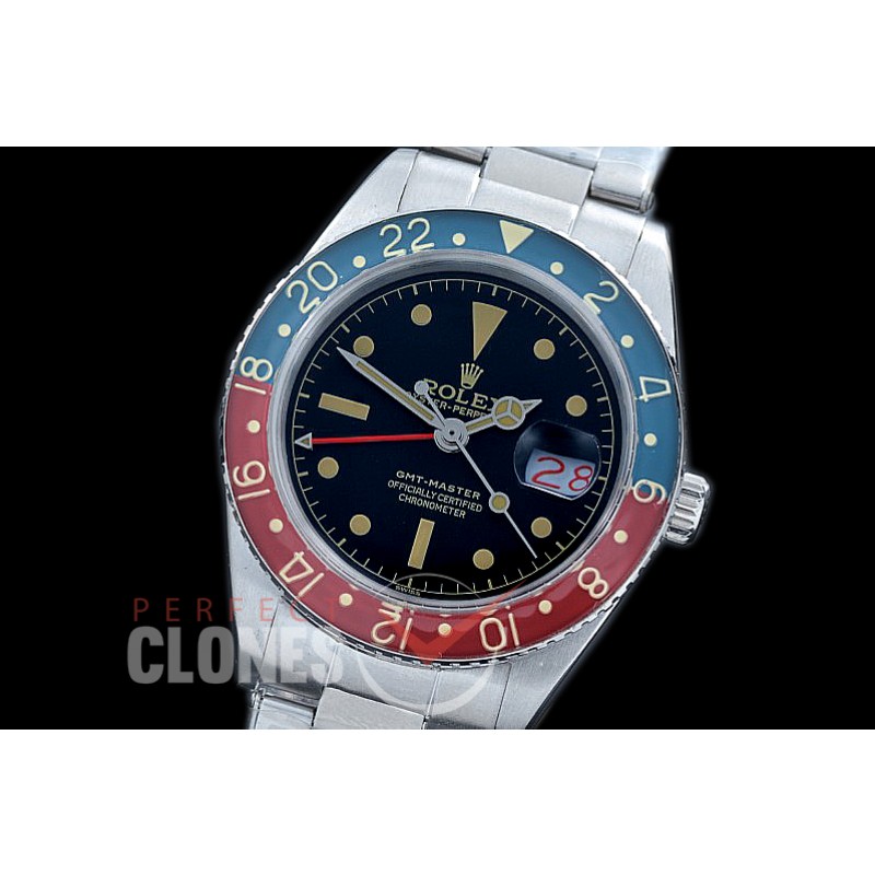 RLGV-50-104B Vintage 50s GMT Master 6542 SS/SS Black / Blue-Red Bez A-2836