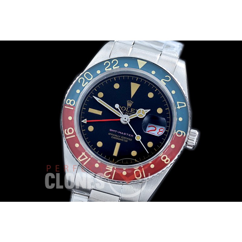 RLGV-50-104C Vintage 50s GMT Master 6542 SS/SS Black / Blue-Red Bez A-2836