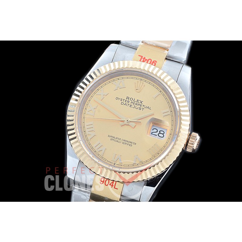 R36DJT-325 GMF 126233 SS/YG Fluted/Oyster Gold Roman A-2824 904L Steel