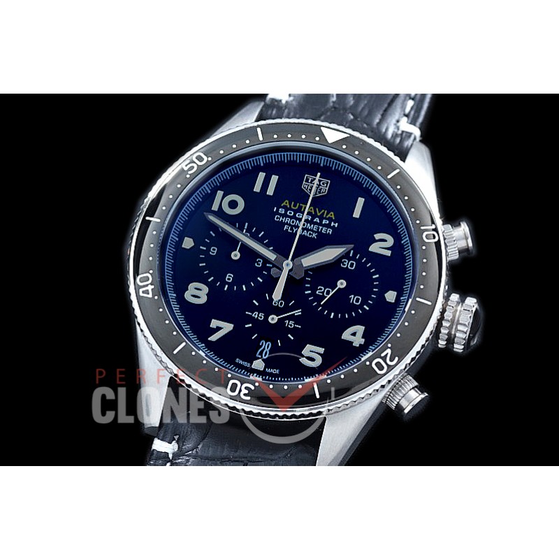 TG-AUT-102 Autavia Isograph Chronograph SS/LE Black Jap OS 20 Quartz 