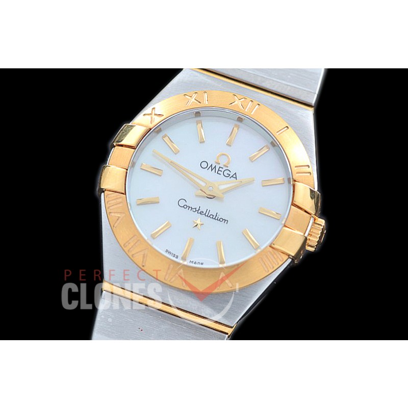 0 OMCON-25-151 Constellation Quartz 25mm SS/YG White Sticks Swiss Quartz