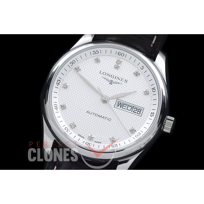 0 LG00191 XF Master Daydate Automatic Date SS/LE White Diamonds A-2824