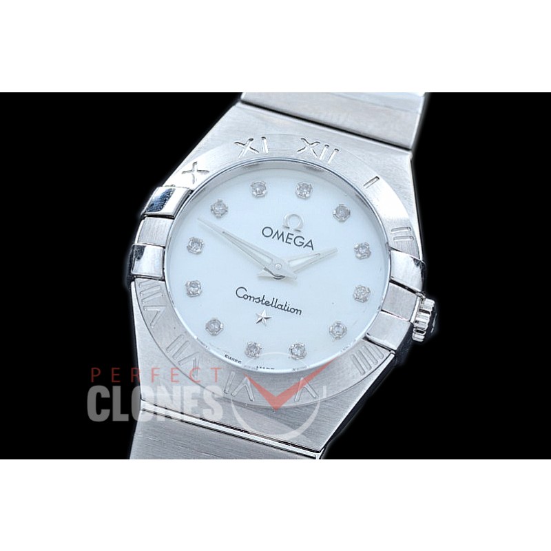 0 OMCON-25-111 Constellation Quartz 25mm SS/SS White Diamonds Swiss Quartz
