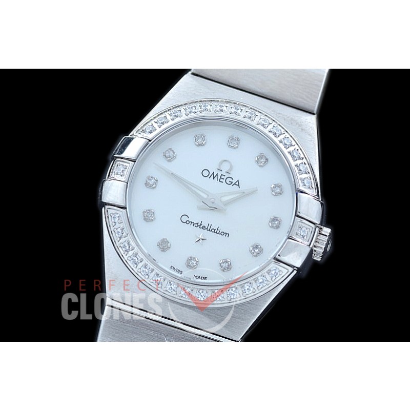 0 OMCON-25-111D Constellation Quartz 25mm SS/SS White Diamonds Swiss Quartz