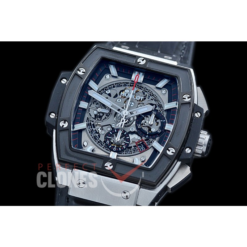 HB-SPT-022 Spirit of Big Bang Chronograph SS/LE Black Skeleton A-7750 