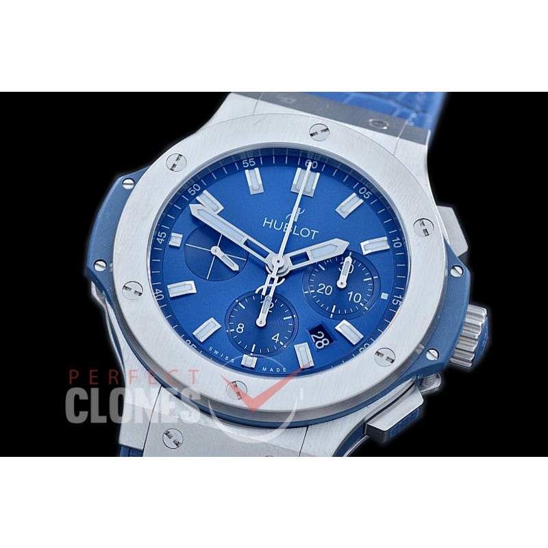 0 0 0 HBEV10003 VF Big Bang Evolution Chronograph SS/LE Blue A-7750 