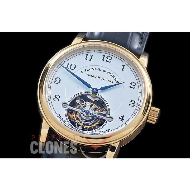 0 0 AL1815-084 Lange 1815 Tourbillon YG/LE White Bridged Tourbillon 