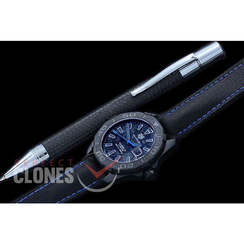 TGAQ-CAR-101 TBF Aquaracer Carbon Calibre 5 Automatic TI/FC/NY Black-Blue Asian 2824 - Special Offer