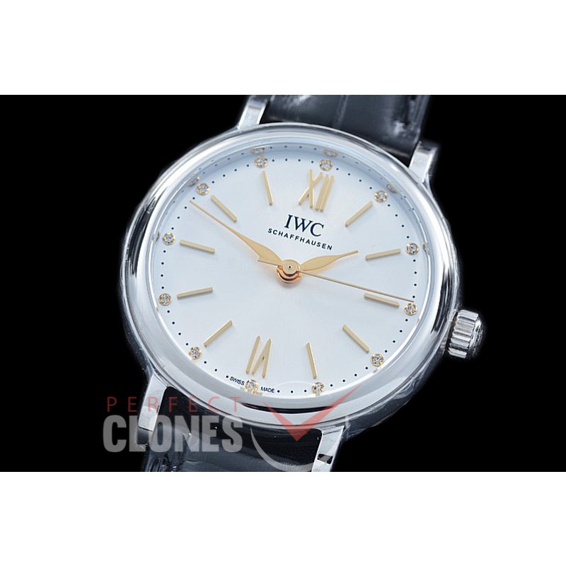 0 0 IWPTL-021A TBF Portofino 34 Automatic IW3574 SS/LE White A-IWC Calibre 35100 Mod from Miyota 9015