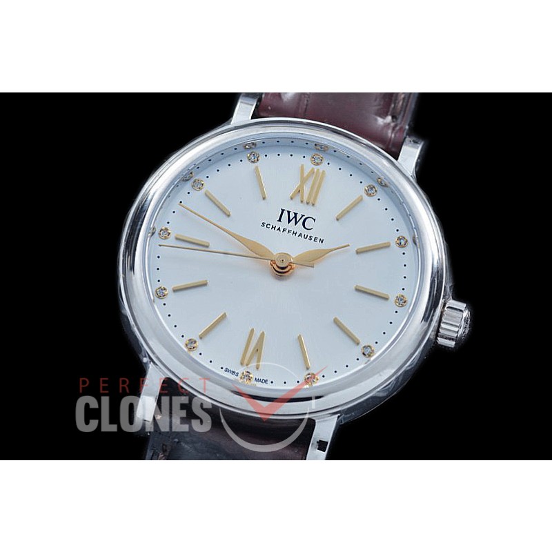 0 0 IWPTL-021B TBF Portofino 34 Automatic IW3574 SS/LE White A-IWC Calibre 35100 Mod from Miyota 9015