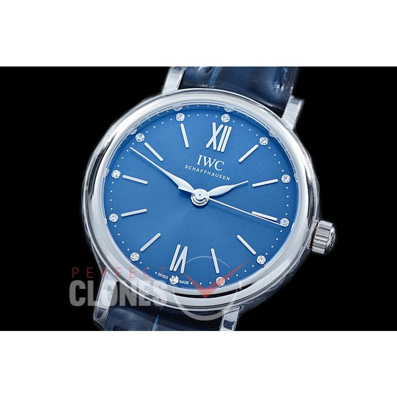 0 0 IWPTL-023 TBF Portofino 34 Automatic IW3574 SS/LE Blue A-IWC Calibre 35100 Mod from Miyota 9015