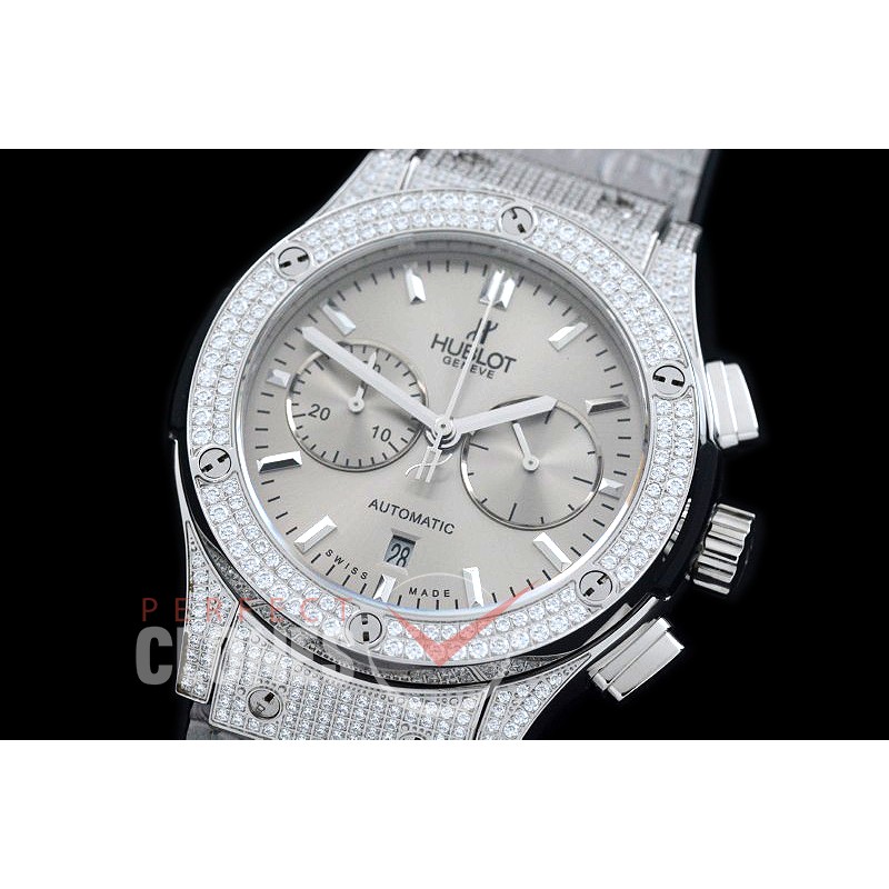 0 HBFSC00258 Classic Fusion Chronograph Bling SS/LE Grey A-7750 