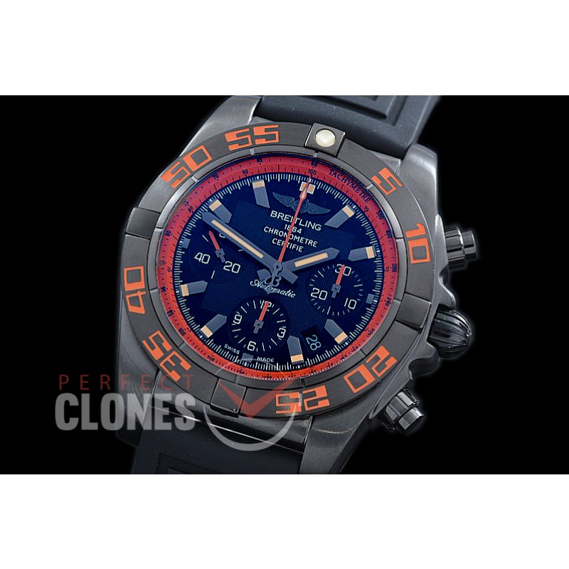 0 BLB01-00077 GF Chronomat B01 Raven BlackSteel Orange Chronograph DLC/RU Black A-7750