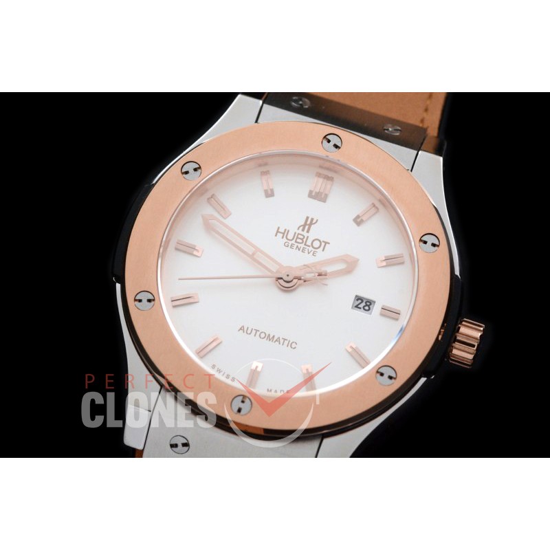 0 0 HBFS-45-0141 Classic Fusion Twotone SS/RG/LE White M-9015