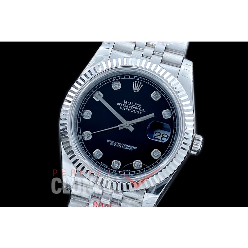 R41DJS-112J NF Datejust II 126334 904L Steel Fluted/Jubilee SS/SS Black Diam SA 3235