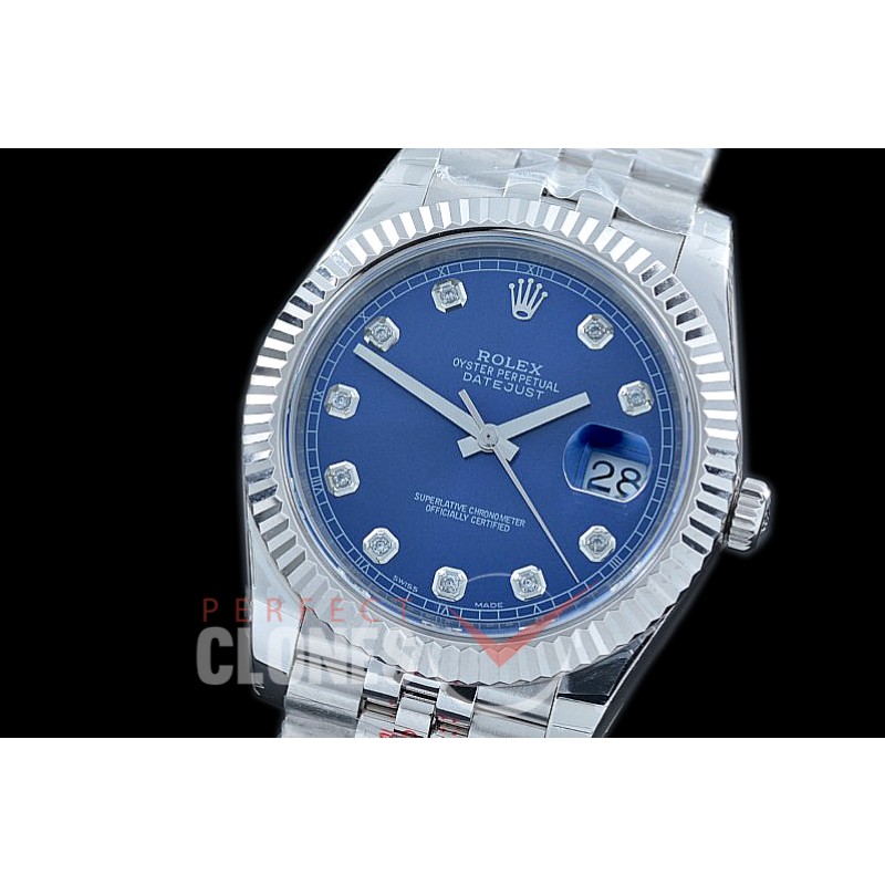 R41DJS-114J NF Datejust II 126334 904L Steel Fluted/Jubilee SS/SS Blue Diam SA 3235