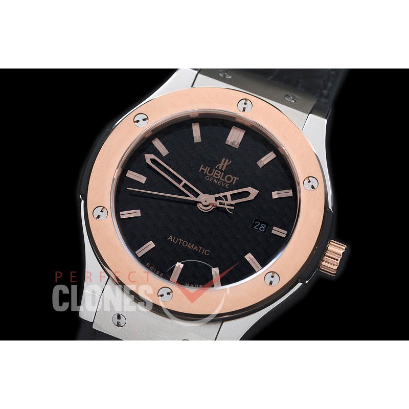 0 0 HBFS-45-0145 Classic Fusion Twotone SS/RG/LE Black C/F M-9015