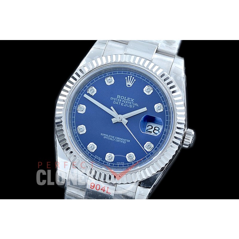 R41DJS-114 NF Datejust II 126334 904L Steel Fluted/Oyster SS/SS Blue Diam SA 3235
