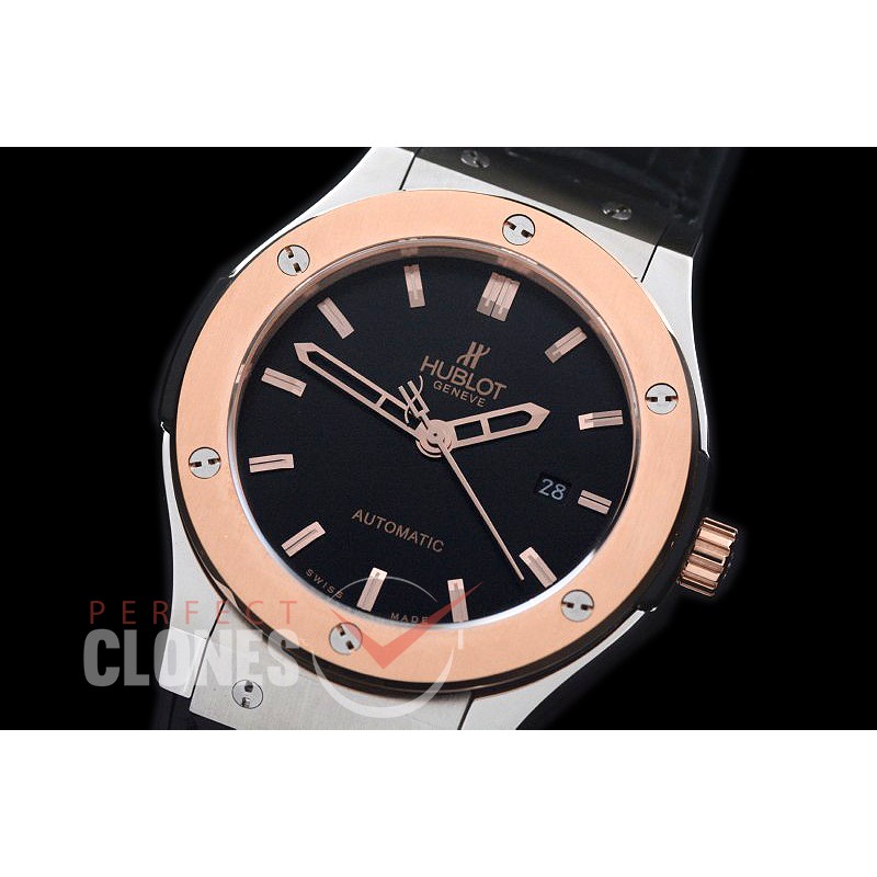 0 0 HBFS-45-0142 Classic Fusion Twotone SS/RG/LE Black M-9015