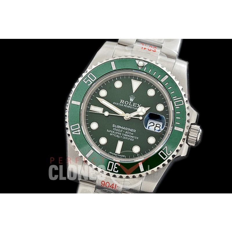 0 0 0 0 RLSS00972 GMF V2 904L Steel Submariner 116610LV SS/SS Green SA 3135