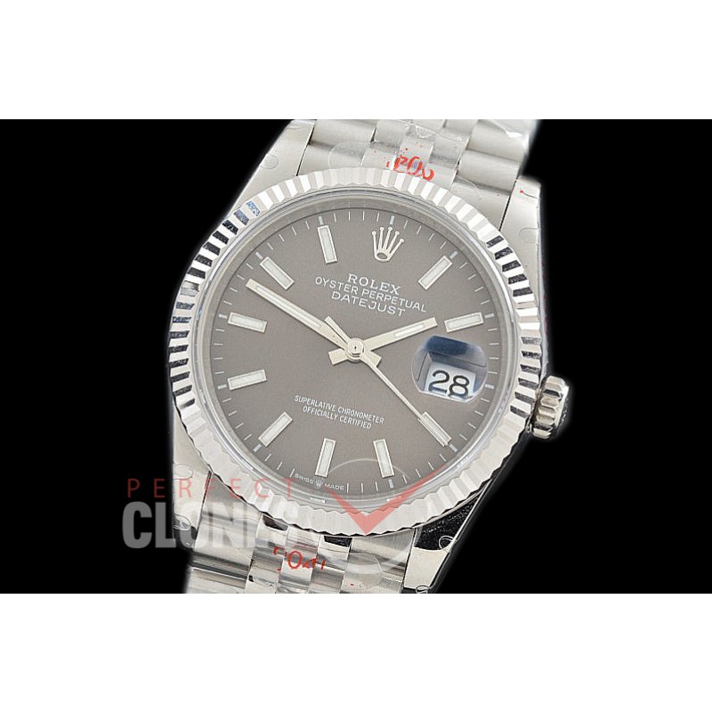 R36DJS-3235-103 GMF 126234 SS/SS Fluted/Jubilee Dark Rhodium Sticks SH 3235 904L Steel 