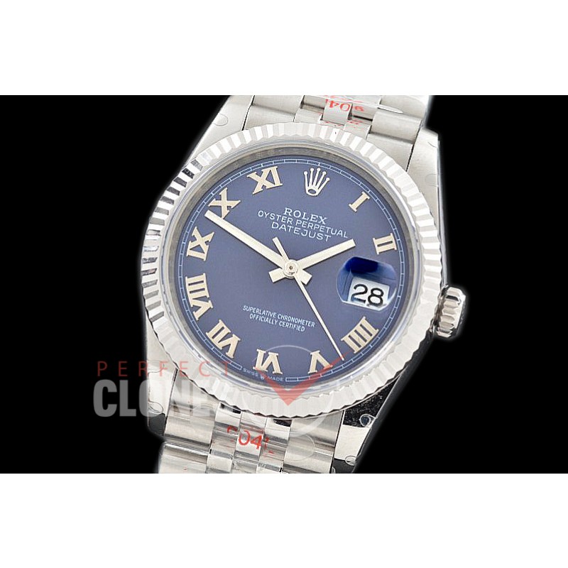 R36DJS-3235-124 GMF 126234 SS/SS Fluted/Jubilee Blue Roman SH 3235 904L Steel 