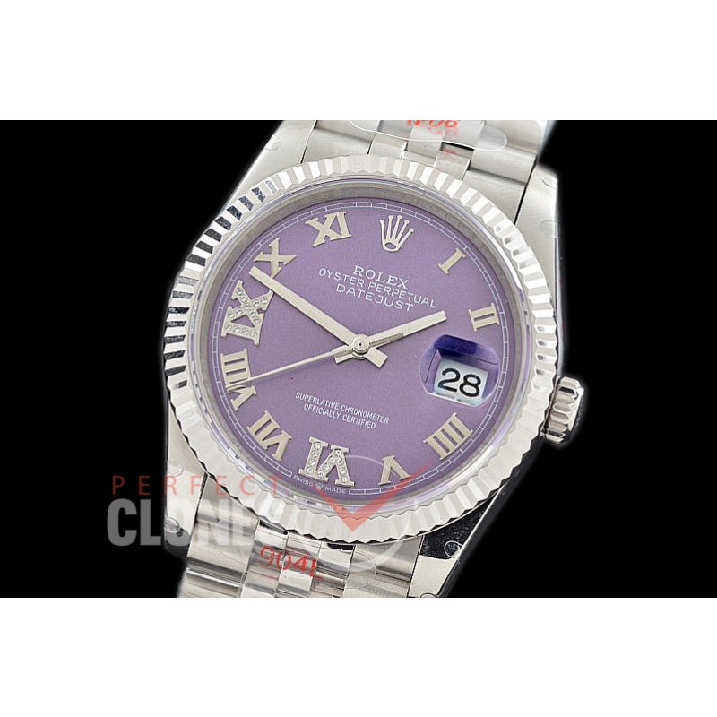 R36DJS-3235-129 GMF 126234 SS/SS Fluted/Jubilee Violet Roman SH 3235 904L Steel 
