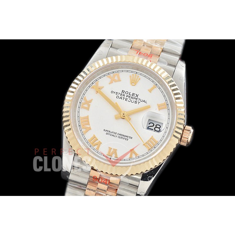 R36DJT-3235-121 GMF 126233 SS/YG Fluted/Jubilee White Roman SH 3235 904L Steel 