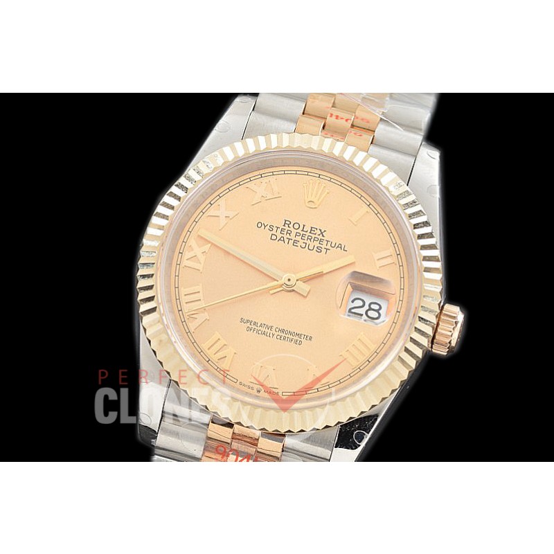 R36DJT-3235-125 GMF 126233 SS/YG Fluted/Jubilee Gold Roman SH 3235 904L Steel 